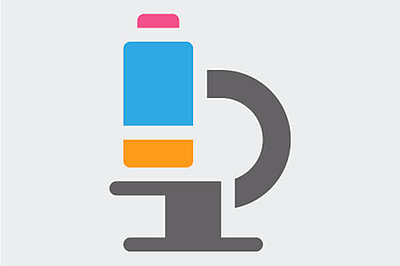Stilisiertes Mikroskop. Icon für die Forschungsförderung des Mukoviszidose e.V. Stilisiertes Mikroskop. Icon für die Forschungsförderung des Mukoviszidose e.V.