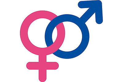 Icon Gender Ineinandergeschlungene Zeichen für Männer und Frauen